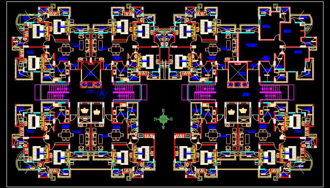 Group Housing Tower Design DWG with Floor Plans and Layouts